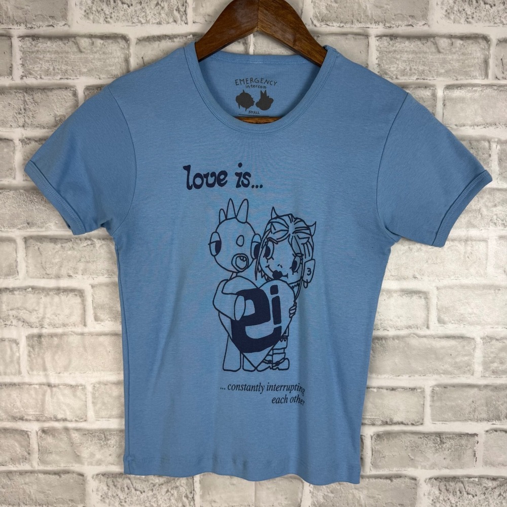 Emergency Intercom Love Constantly Interrupting Each Other Blue Baby Tee SMALL